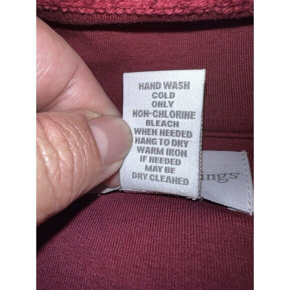 SOFT SURROUNDINGS Rachel Embroidered Burgundy Stretch Button Down Coat - Picture 4 of 15